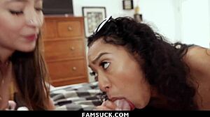 In this taboo fantasy, Sarah Lace and Amber Summer team up to let their stepbrother fuck them both