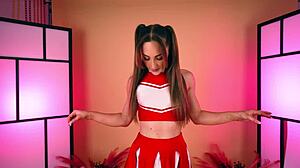 Hannahjames710 tries sexy bunny cheerleader cosplay 😍