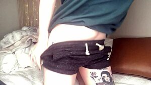 Hairy girl reaches orgasm through masturbation