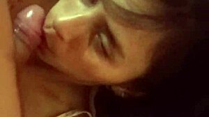 Peruvian milf sucks cock in robe, rides to creampie outdoors