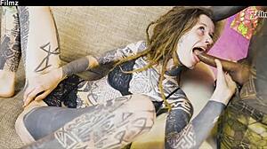 Tattoed Couple Hard Fucking Anal Play