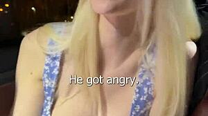 Fucked Busty Sexy Blonde In Car And Came On Face!