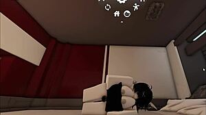 teasing that shark slut with big tits and ass in roblox condo. she begs for more fucking