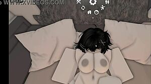 teasing that shark slut with big tits and ass in roblox condo. she begs for more fucking