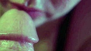 why does this dissolute woman suck her man's monster cock eagerly?