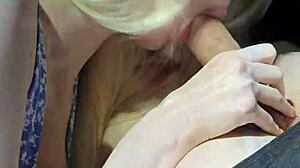 Fucked Busty Sexy Blonde In Car And Came On Face!