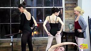 I-I can't believe these two ballerinas are eating pussy and touching small breasts like that