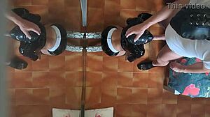 milf in sexy clothes stockings high heels gets fucked mouth doggy repeated orgasms