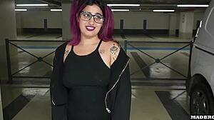 a very slutty chilean gets big ass pounded in public parking lot 😈 anal rough