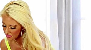 i'm the blonde masseuse tugging and sucking your cock through gloryhole in lingerie