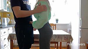 hey, i fuck my college roommate hard on kitchen table, making her orgasm twice in dorm quickie