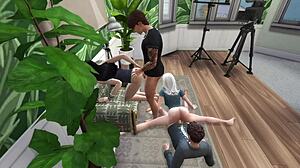 I joined amateurs for group sex on floor and chair