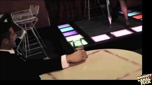 i love how gabriela glaze takes cock with her sex toy in double penetration at the bar