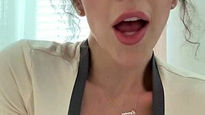 Brunette Big Tits Cutie Gives ASMR Handjob to Boyfriend with Whispers and JOI Instructions for Huge Orgasm