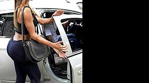 sexy brazilian shemale with big cock does anal on european guy picked up from street