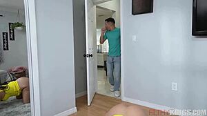 omg my nympho gf and her wild stepmom both get pounded doggystyle in this filthy taboo threesome 🔥