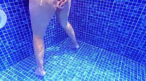 Big cock surprises nalgona masturbating in pool leading to doggystyle fuck and cum