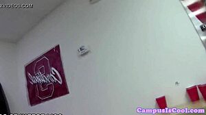 busty babe gets jizzed on her big tits in group fun