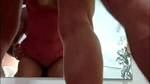 Muscular husband punishes wife with fingering her ass and tits in homemade update.