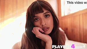 Petite latina babe steph strips naked! She exposes her beautiful natural tits and cute small body.