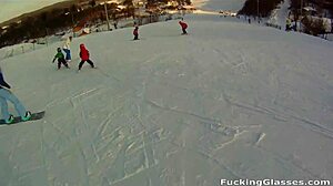 snowboarder chick rosemary moyer sucks big cock and rides it hard with shaved pussy cumshot 😈🍆💦