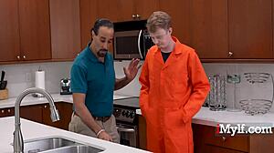 Bound blonde milf Charli Phoenix bursts boundaries with Jimmy Michaels and Tony Deez!