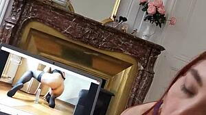 My girlfriend sucks me while watching French amateur porn.