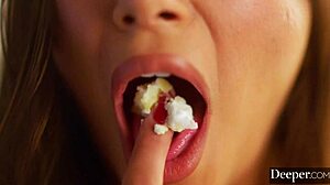 deeper, stunning beauty gianna licks and rides jays juicy big black cock