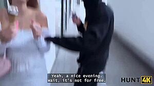 Blonde babe Naomi Love shows off natural boobs and cheats on bf right in front of him