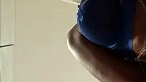 preview of sucking 3 cocks shows brunette amateur latina milf deepthroating big monster cock with cum in mouth and moaning in latex.