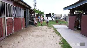 Sara Jay Fucks Gia Love And Harmonie Marquis In All Girl Pussy Party With Deepthroat Kissing