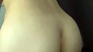 Whipping cream deep inside her shaved tight pussy leads to gaping solo masturbation and juicy orgasm close-up.