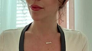 Brunette Big Tits Cutie Gives ASMR Handjob to Boyfriend with Whispers and JOI Instructions for Huge Orgasm