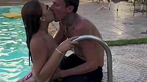 Ana Miller and Ktal Fuck in Pool with Big Natural Tits