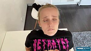 Busty woman's hunger for cock and pussy