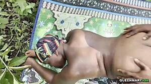 I'm cheating wife getting fucked bent over doggystyle by husbands friend with big cock creampie outdoor.