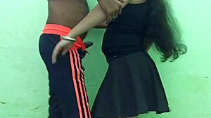 Horny Indian Girl with Big Ass Fucking Hard in School Skirt. Tight Pussy Takes Rough First Time from College Roommate.