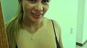 horny blonde sucks cock for overdue rent