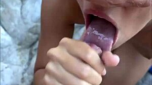 risky beach blowjob from sloppy teen 18+ model with big cock pov and cumshot backstage on the sand