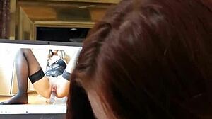 My girlfriend sucks me while watching French amateur porn.