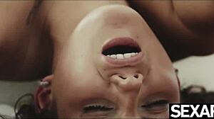 Stunning blonde and gorgeous brunette have intense lesbian sex with licking and fingering 😍