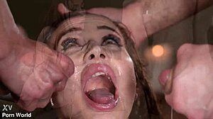 哇，看这个被打屁股的荡妇妮可·洛夫跳进变态BDSM DP操狂欢，捆绑和MMF动作！😏