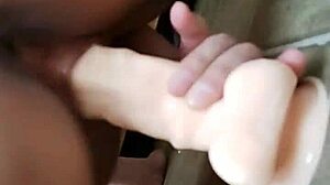 Native American Slut With Big Tits Rides Huge Dildo