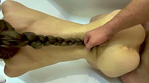 Why not join this long haired milf for hot bathroom sex with squirting fisting and creampie?