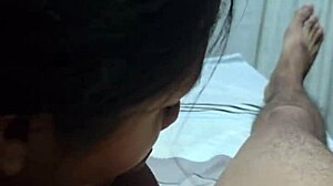 blowjob from my stepsister in the bedroom, she's a sexy latina with big tits and ass slappin' that small waist 😏