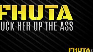 Hey, check out sexy Dulciny taking that cock balls-deep in her ass with deepthroat and facial