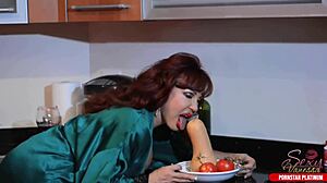 i uh hot gilf sexy vanessa here stuffing my uh tight pussy with that huge balloon toy for some solo fun with my big tits and curvy body...