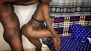 Big Dick Bangs Slim Cute African Girl In Standing Doggystyle Creampie