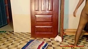 Boss bends over naughty latina for hardcore doggystyle fucking with shaved pussy riding big monster cock in homemade pov.