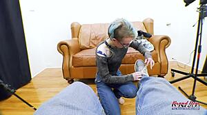 i finger fuck my shaved pussy and suck a cock